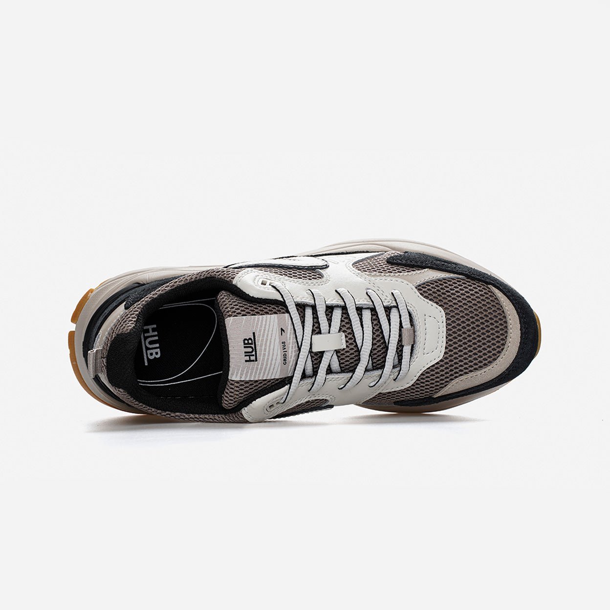 Grid | Almond Brown/Off White/Navy | Men - hubfootwear