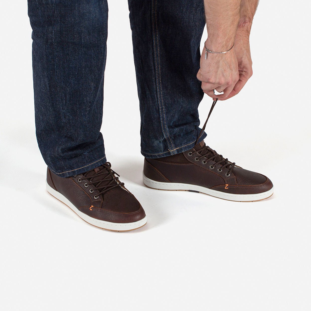 Mark | Dark Brown/Off White | Men - hubfootwear