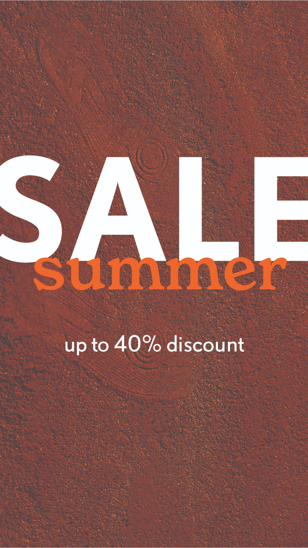 Summer sale advertisement with 'SALE' and 'summer' text on a brown background