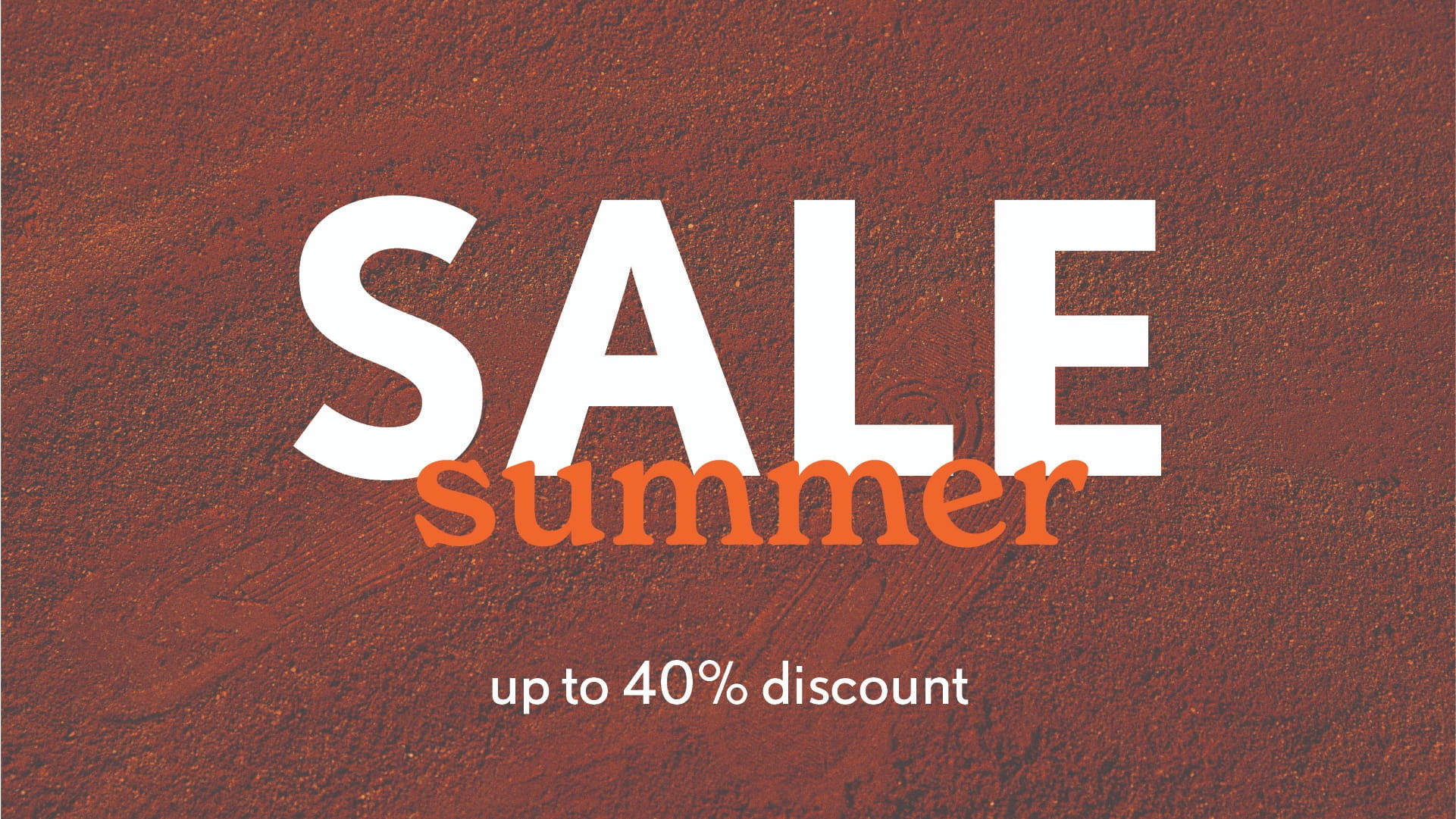 Summer sale advertisement with 'SALE summer' text on a brown background
