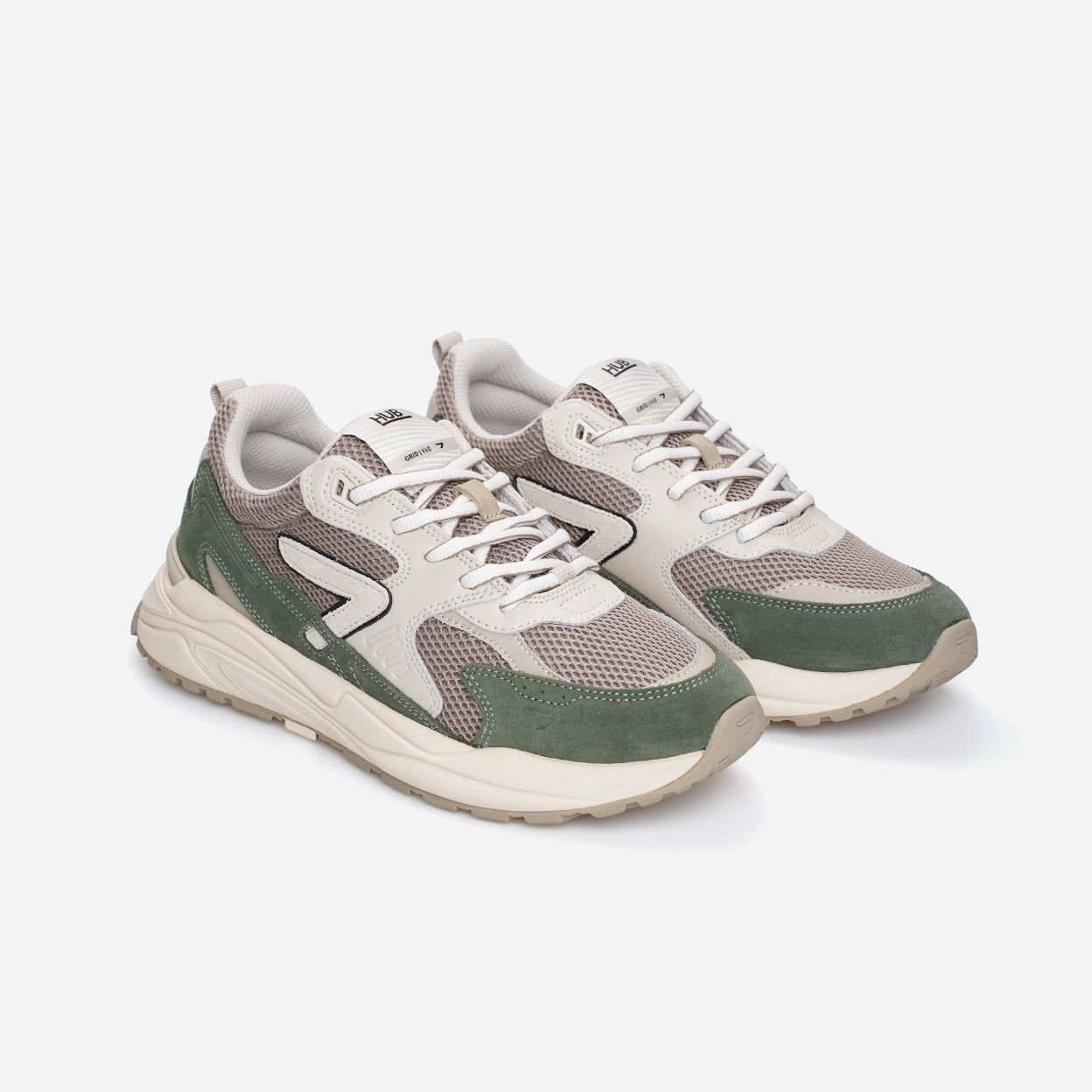 Grid | Almond Brown/Sage-Green | Men