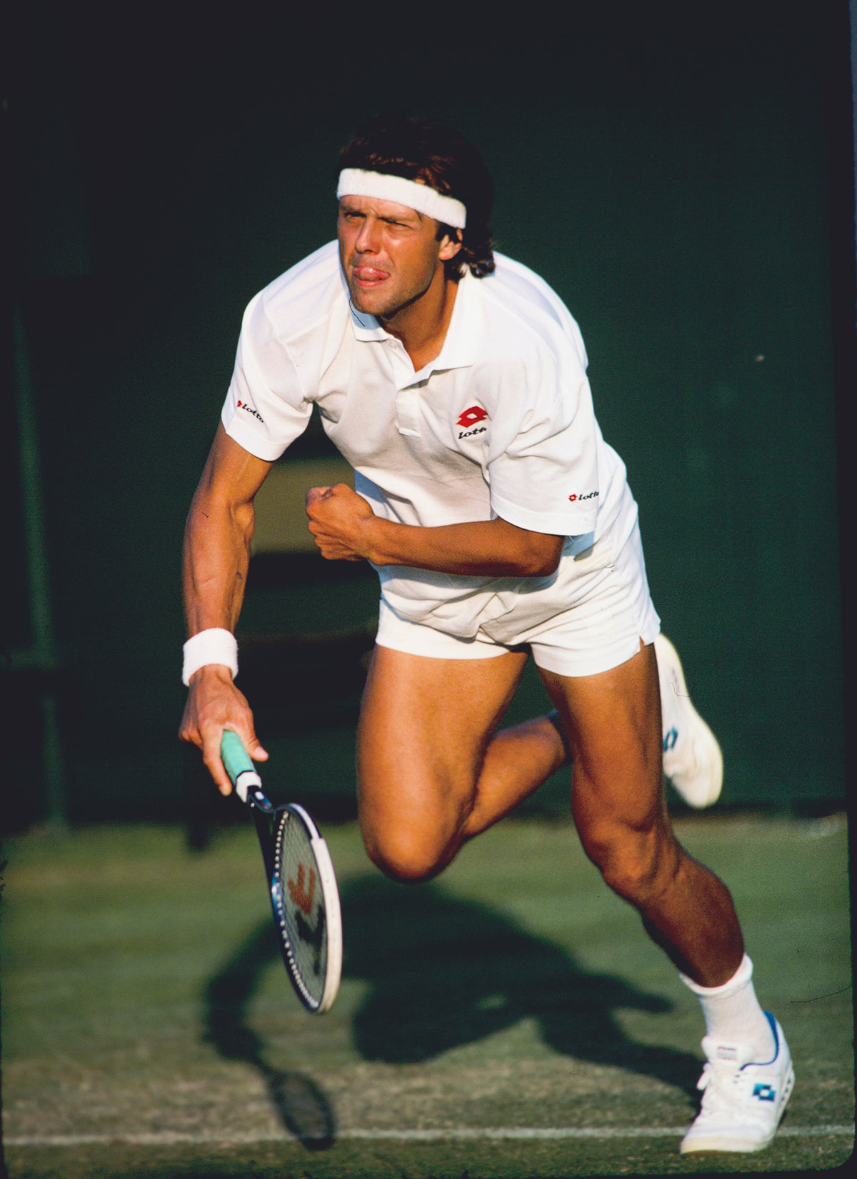 Huub van Boeckel in action on a grass court at Wimbledon
