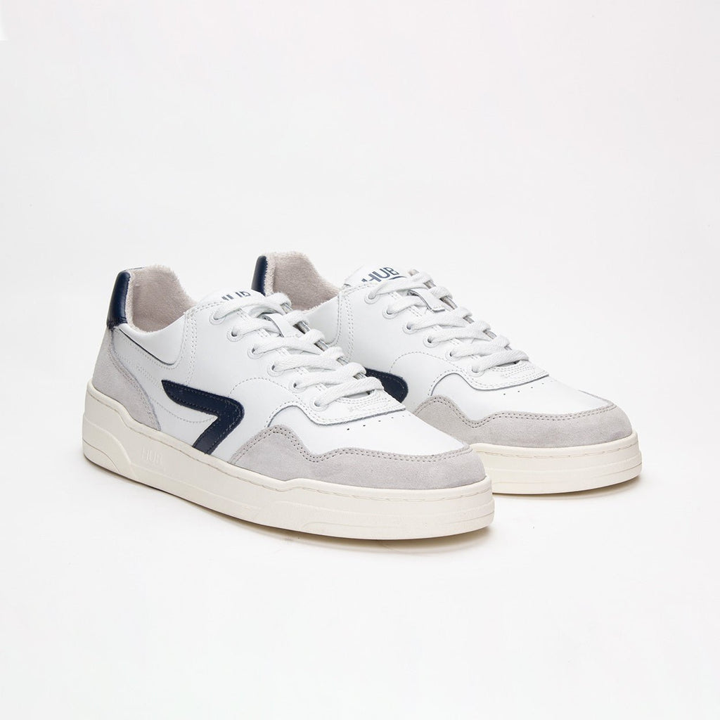 Court | White/Navy | Men - HUB Footwear