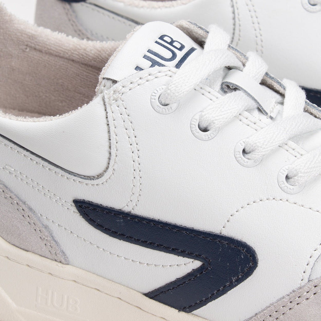 Court | White/Navy | Men - HUB Footwear