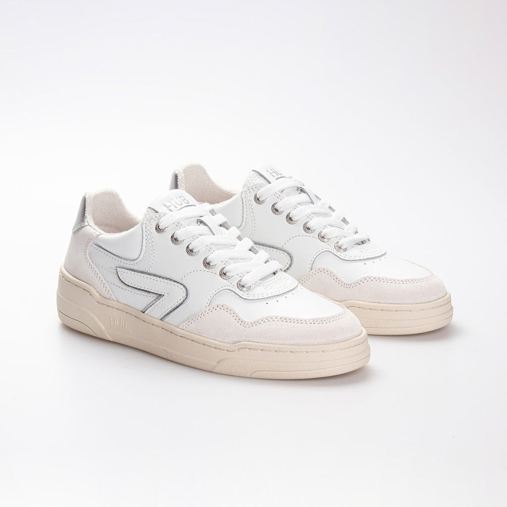 Court | White/Silver | Women - HUB Footwear