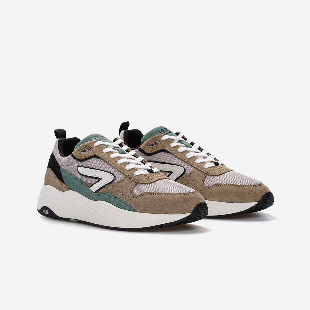 Glide | Bone/Off White/Leaf Green | Men - hubfootwear