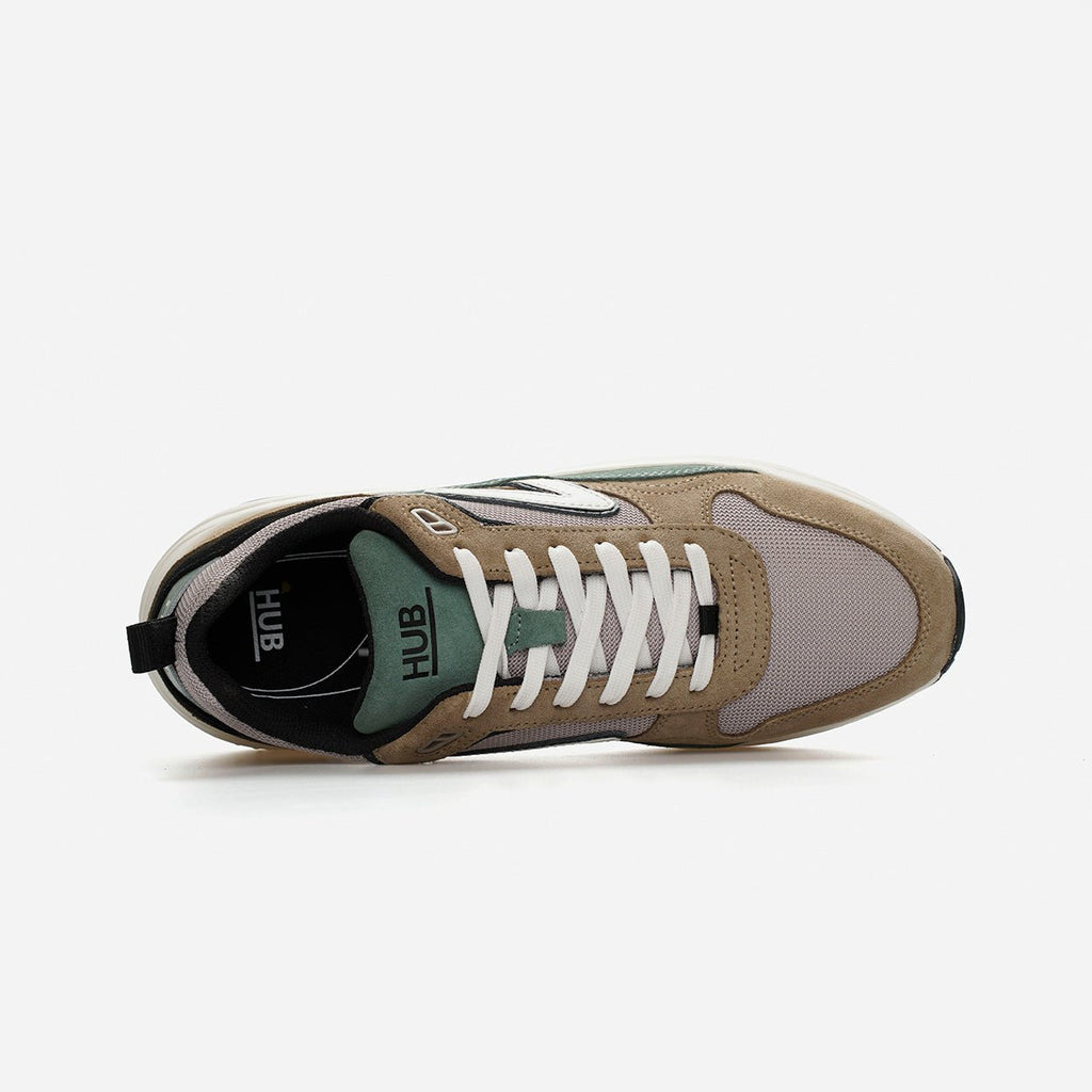 Glide | Bone/Off White/Leaf Green | Men - hubfootwear