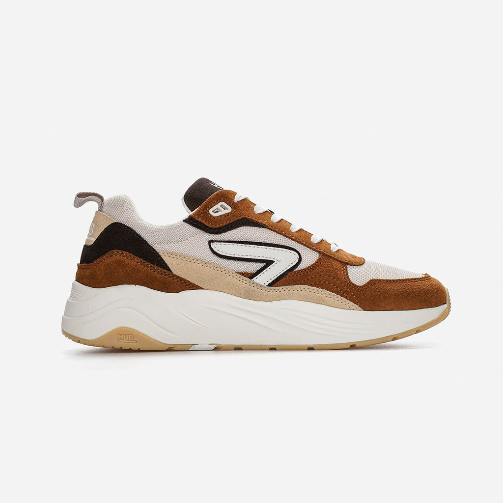 Glide | Light Beige/Off White/Cognac | Men - hubfootwear