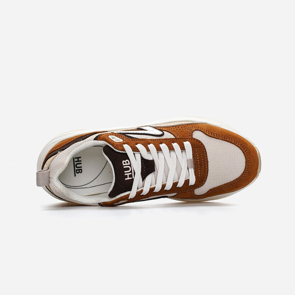 Glide | Light Beige/Off White/Cognac | Men - hubfootwear