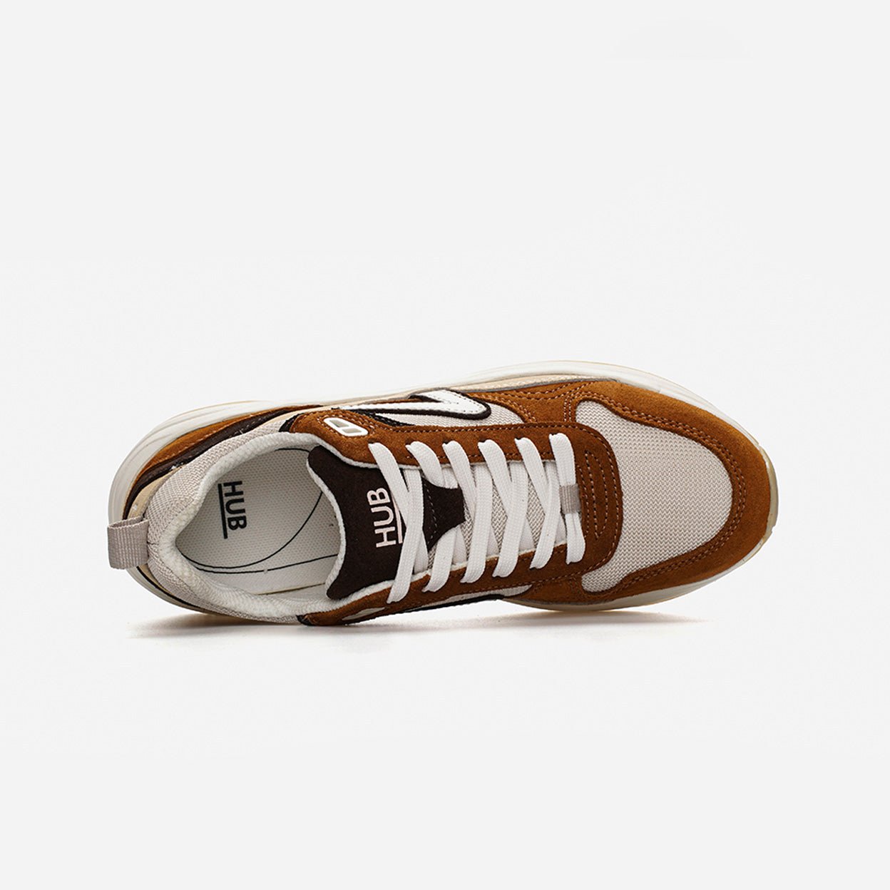 Glide | Light Beige/Off White/Cognac | Women - hubfootwear