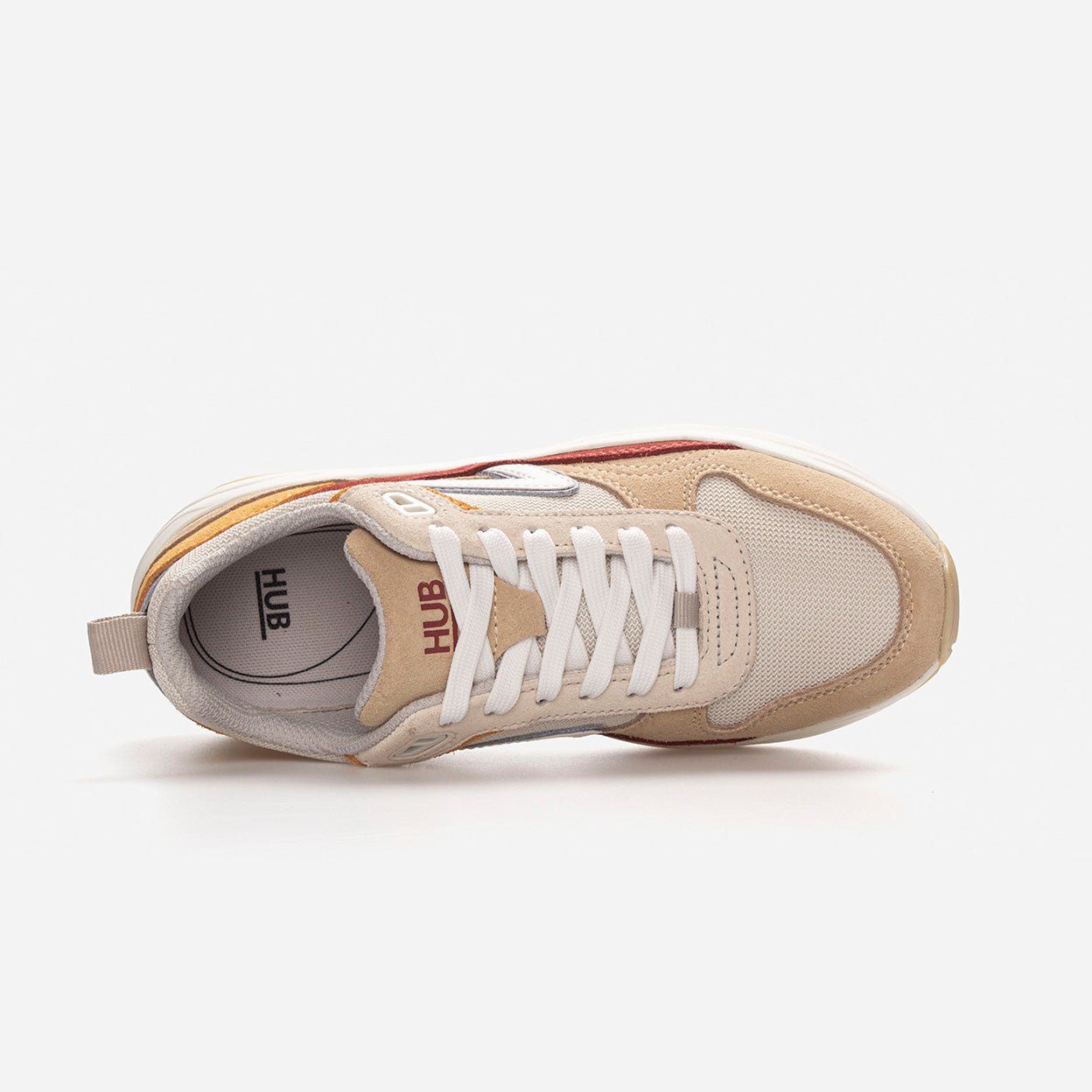 Glide | Light Beige/Off White/Red Ochre | Women - hubfootwear