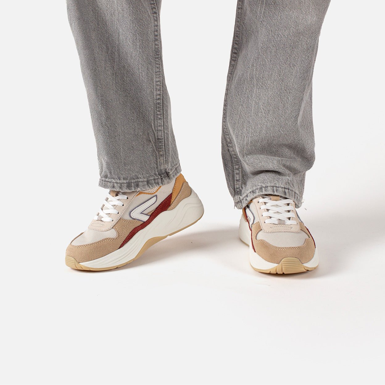 Glide | Light Beige/Off White/Red Ochre | Women - hubfootwear