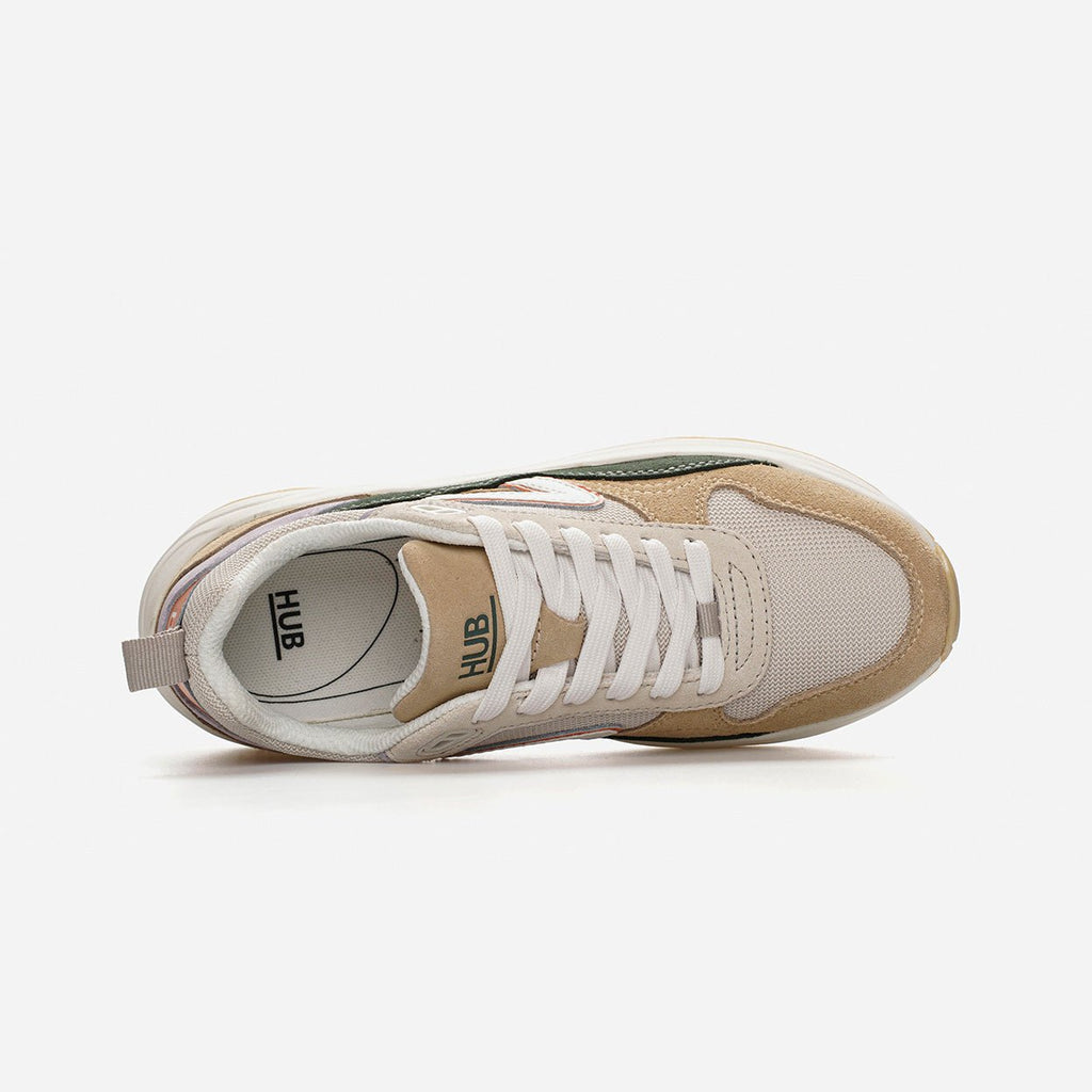 Glide | Light Beige/Off White/Sage Green | Women - hubfootwear