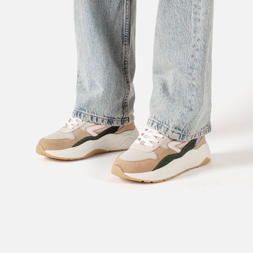 Glide | Light Beige/Off White/Sage Green | Women - hubfootwear