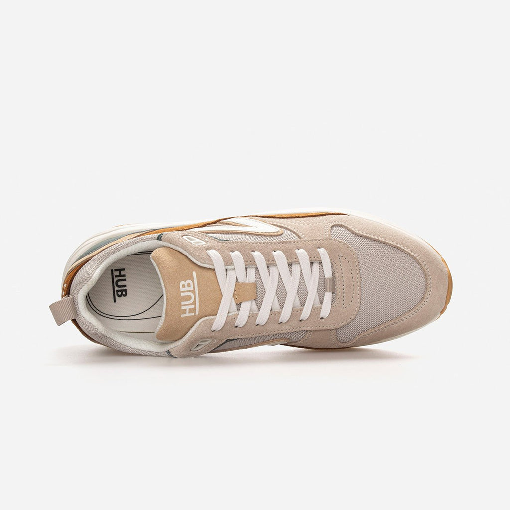 Glide | Light Bone/Off White/Cognac | Men - hubfootwear
