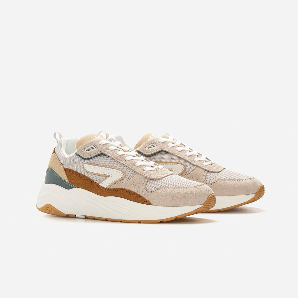 Glide | Light Bone/Off White/Cognac | Men - hubfootwear