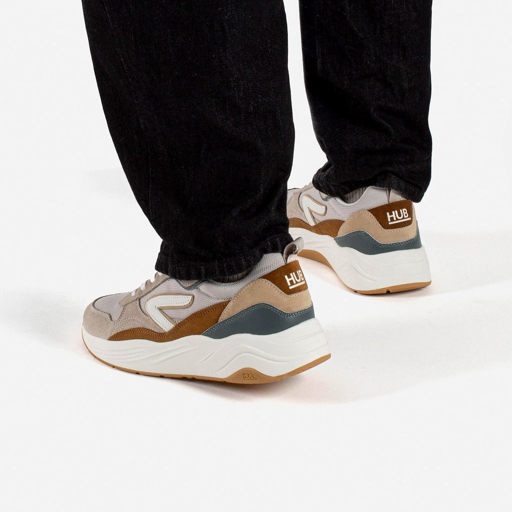 Glide | Light Bone/Off White/Cognac | Men - hubfootwear