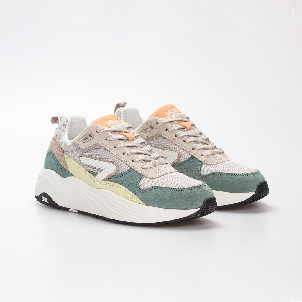 Glide | Light Bone/Off White/Leaf Green | Women - HUB Footwear