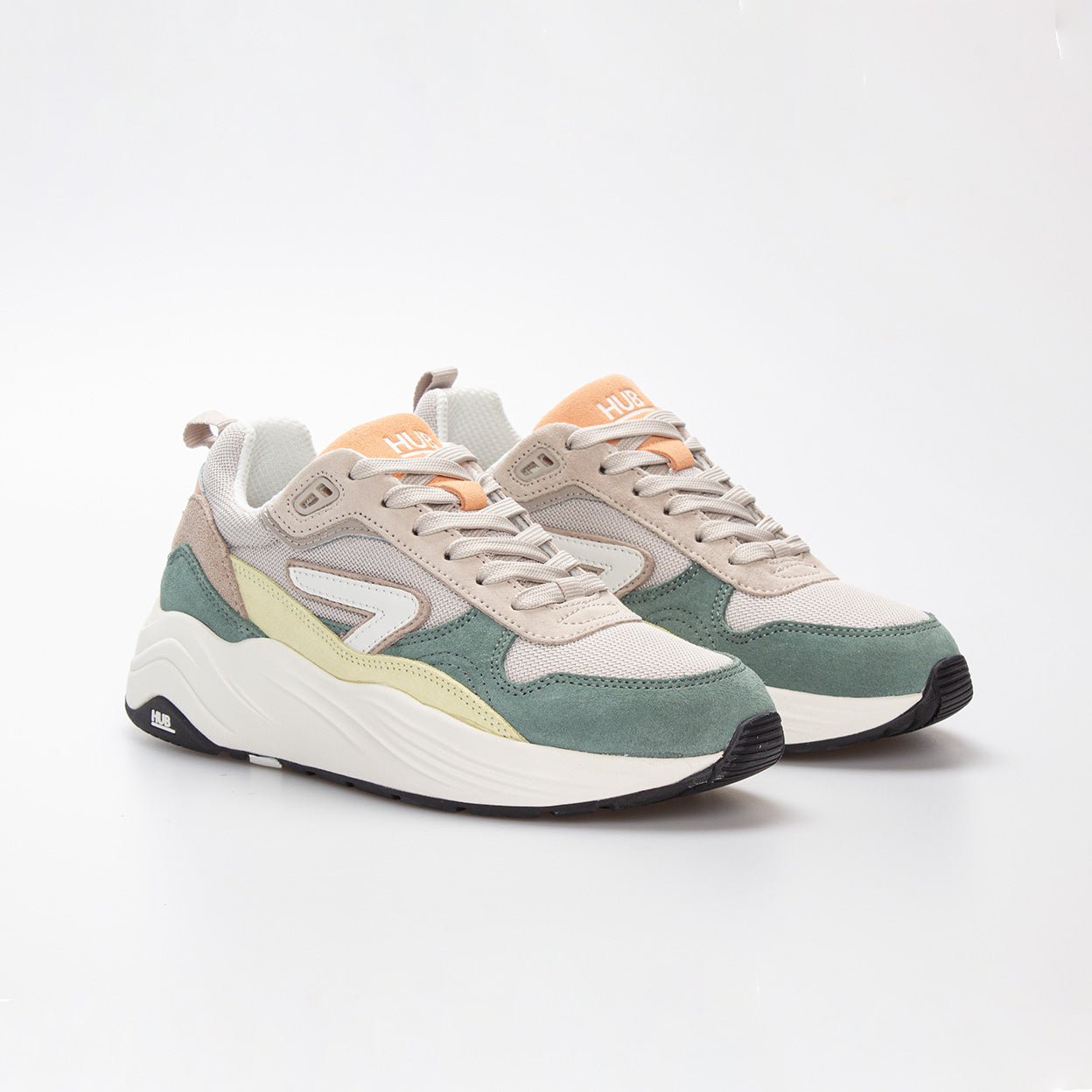 Glide | Light Bone/Off White/Leaf Green | Women - HUB Footwear