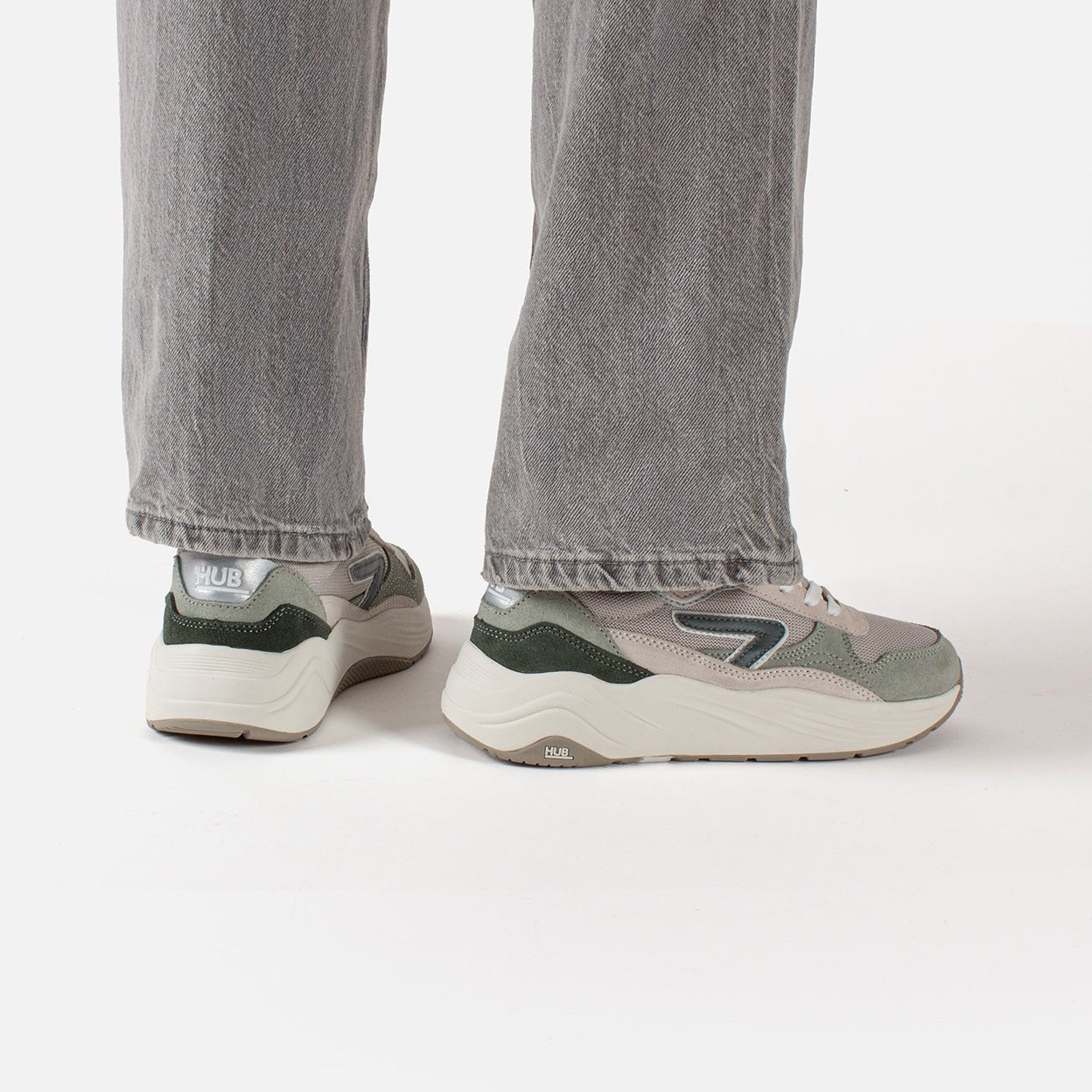 Glide | Light Bone/Sage Green | Women - hubfootwear
