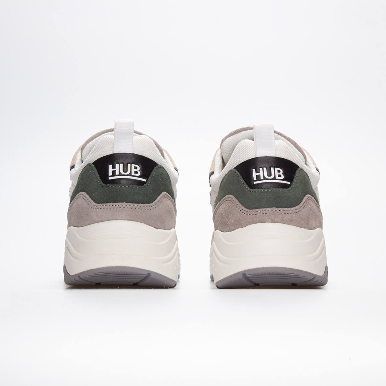Glide | White/Black/Sage Green | Men - HUB Footwear