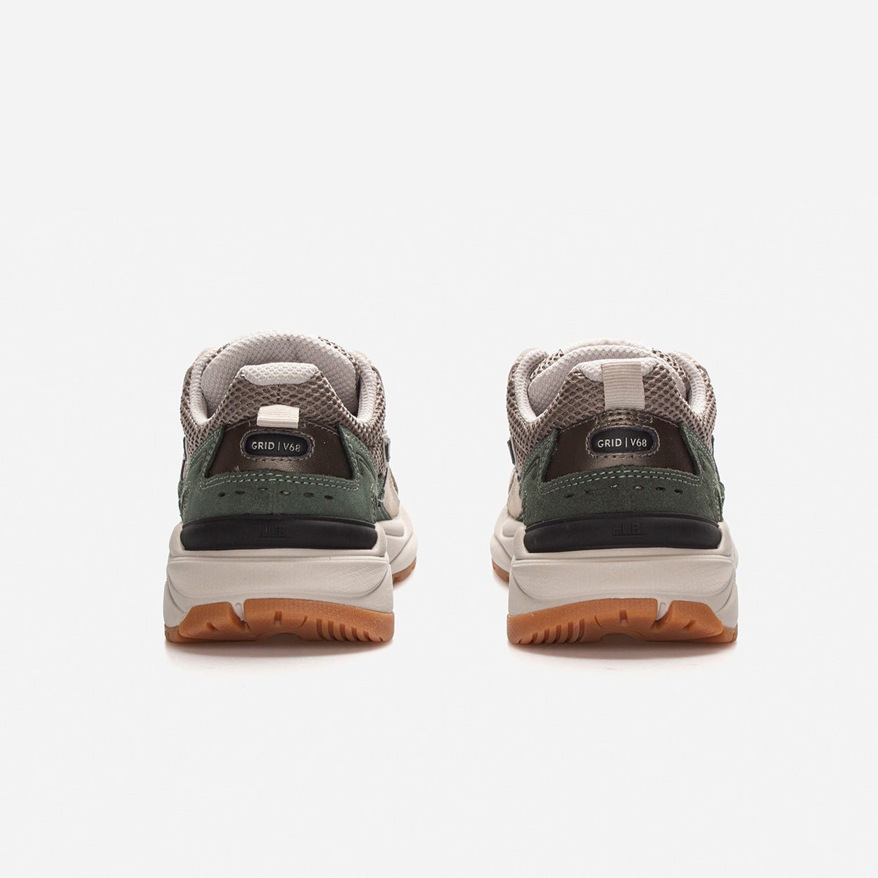 Grid | Almond Brown/Dark Bronze/Sage Green | Women - HUB Footwear