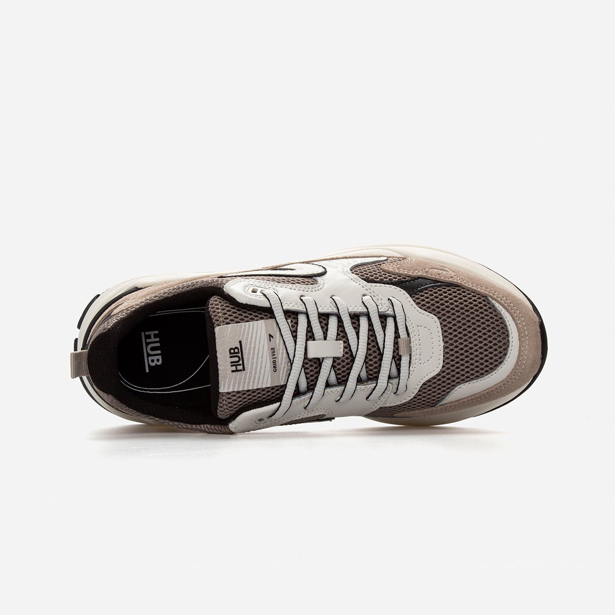 Grid | Almond Brown/Off White | Men - hubfootwear