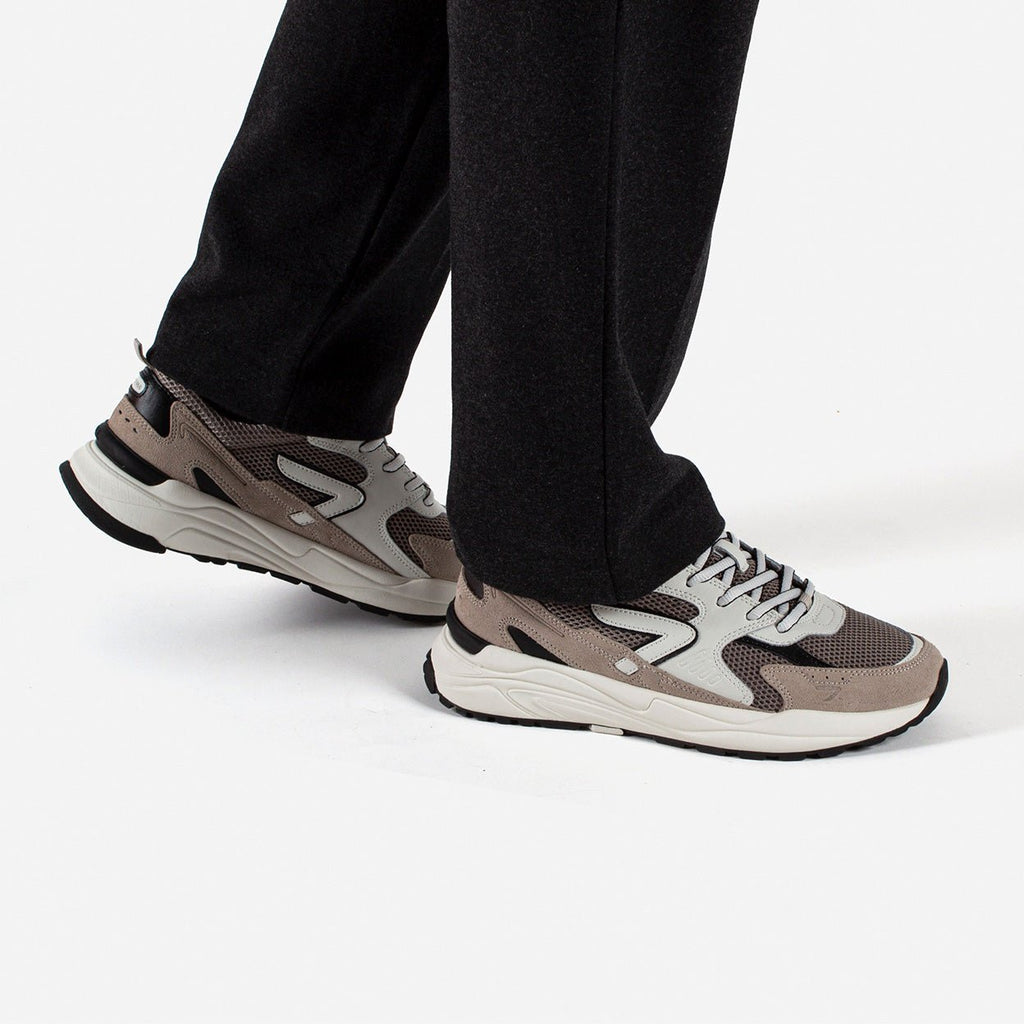Grid | Almond Brown/Off White | Men - hubfootwear