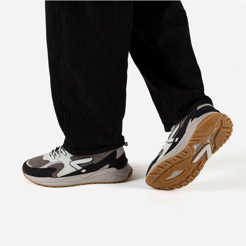 Grid | Almond Brown/Off White/Navy | Men - hubfootwear