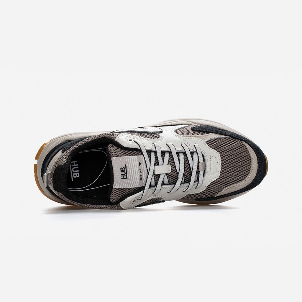 Grid | Almond Brown/Off White/Navy | Men - hubfootwear