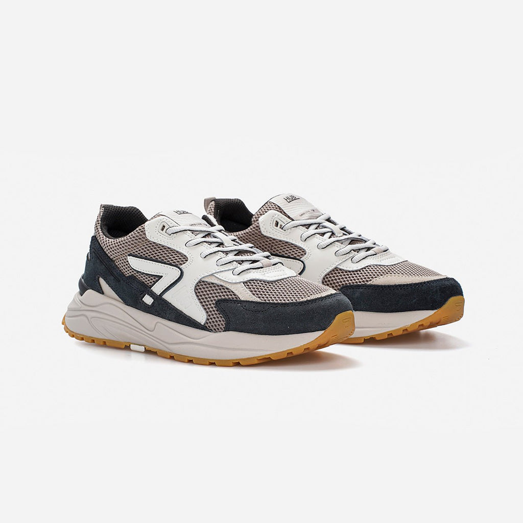 Grid | Almond Brown/Off White/Navy | Men - hubfootwear