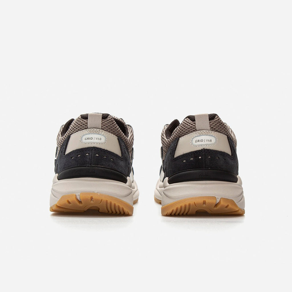 Grid | Almond Brown/Off White/Navy | Men - hubfootwear