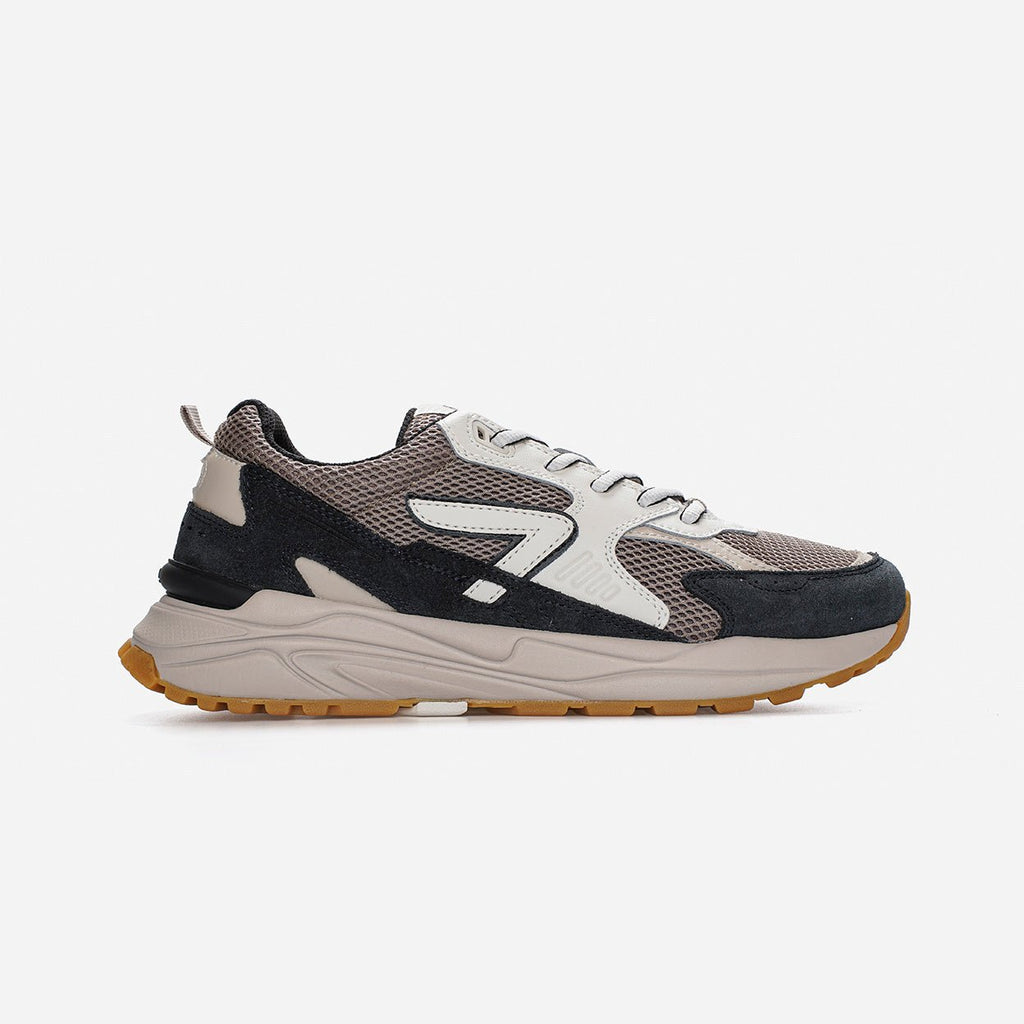 Grid | Almond Brown/Off White/Navy | Men - hubfootwear