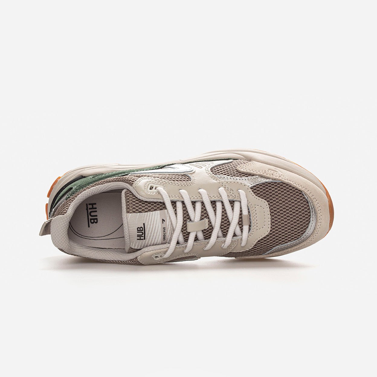 Grid | Almond Brown/Vintage Silver/Sage Green | Men - hubfootwear