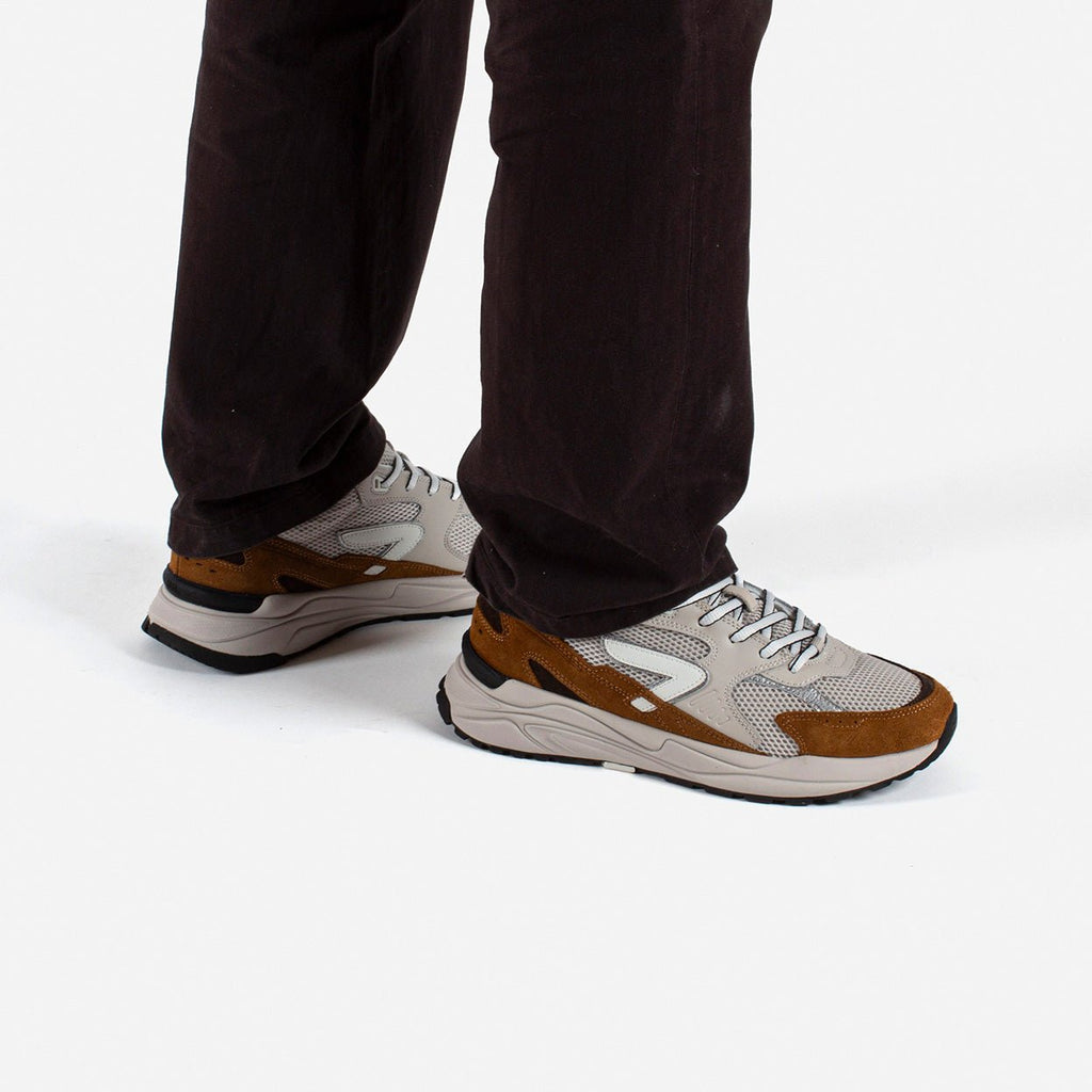 Grid | Light Bone/Off White/Cognac | Men - hubfootwear