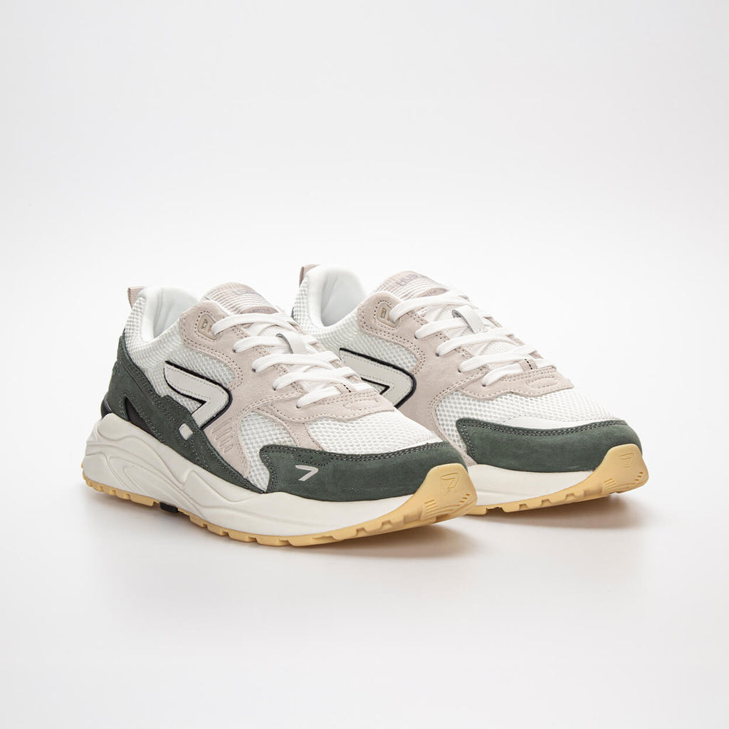 Grid | Off White/Sage Green | Men - HUB Footwear