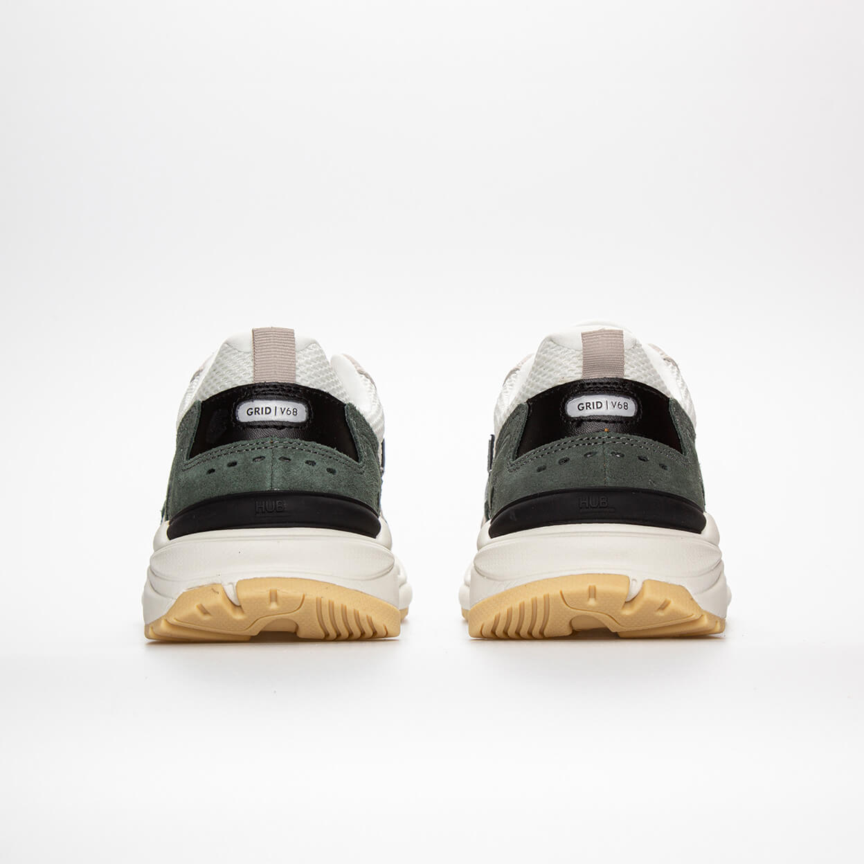 Grid | Off White/Sage Green | Men - HUB Footwear