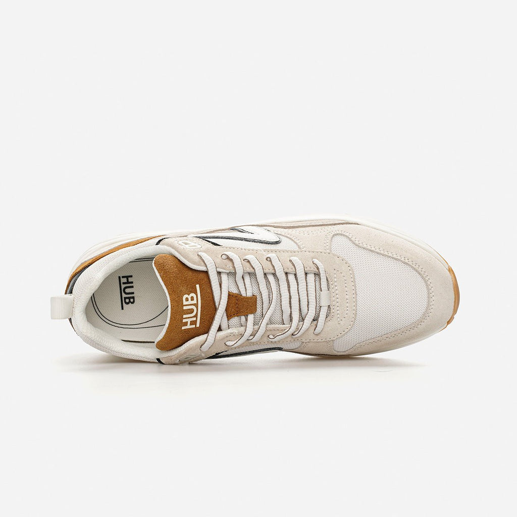 HUB Glide | Off White/Cognac/Dark Coffee | Men - metafield_custom.shoe_type in metafield_custom.web_color