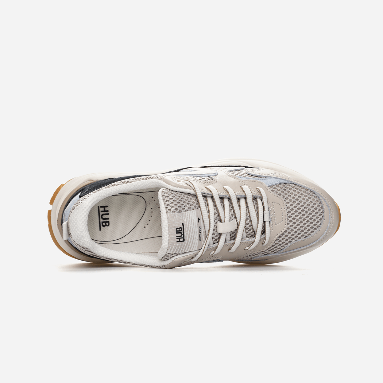 HUB Grid | Almond Brown/Off White/Navy | Men