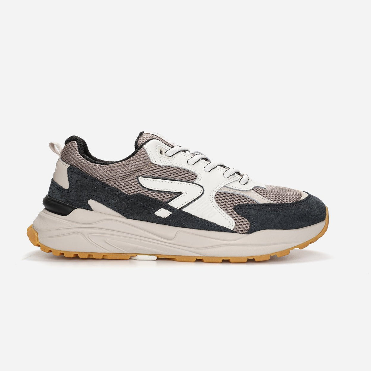 HUB Grid | Almond Brown/Off White/Navy | Men
