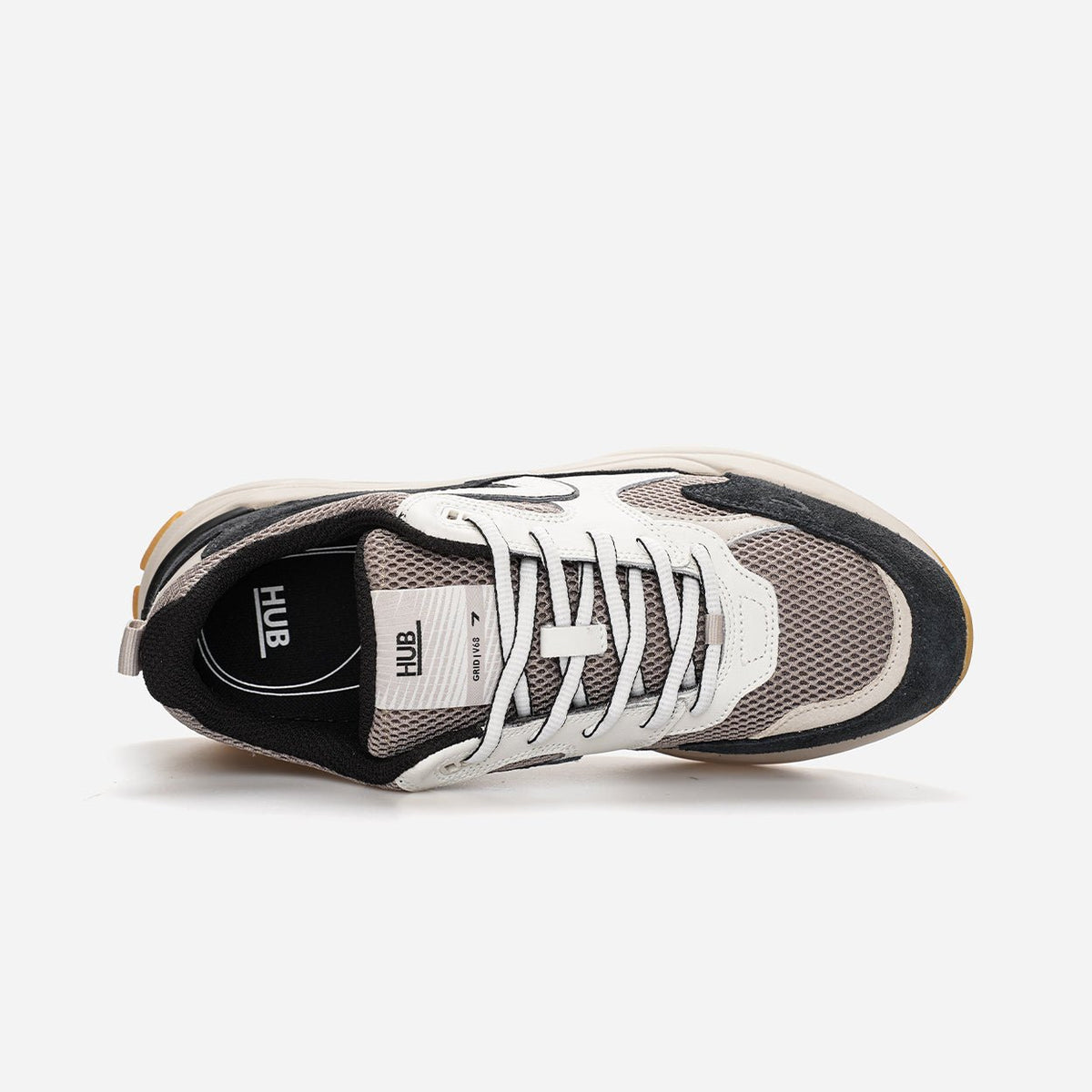 HUB Grid | Almond Brown/Off White/Navy | Men