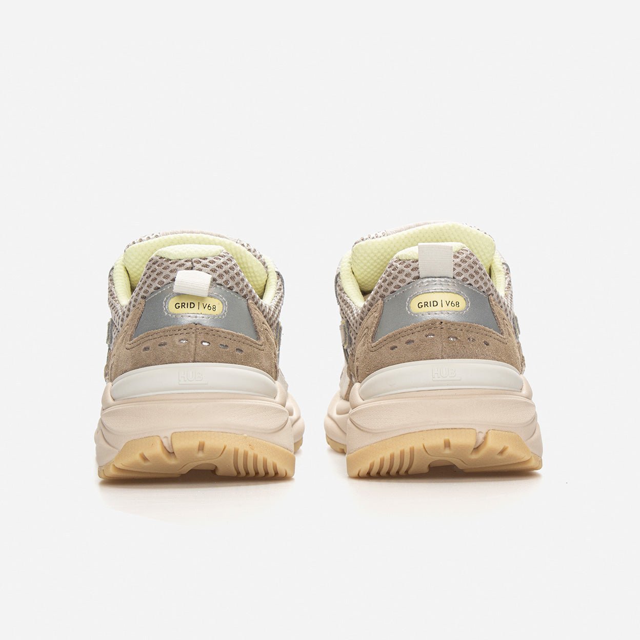 HUB Grid | Almond Brown/Off White/Wax Yellow | Women - metafield_custom.shoe_type in metafield_custom.web_color