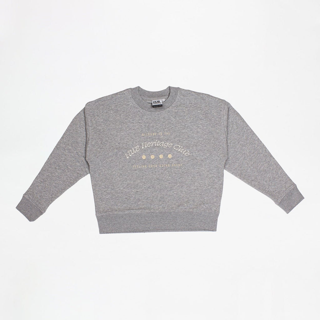 HUB Hhc Cropped Crew | Grey/Off White | Uniseks
