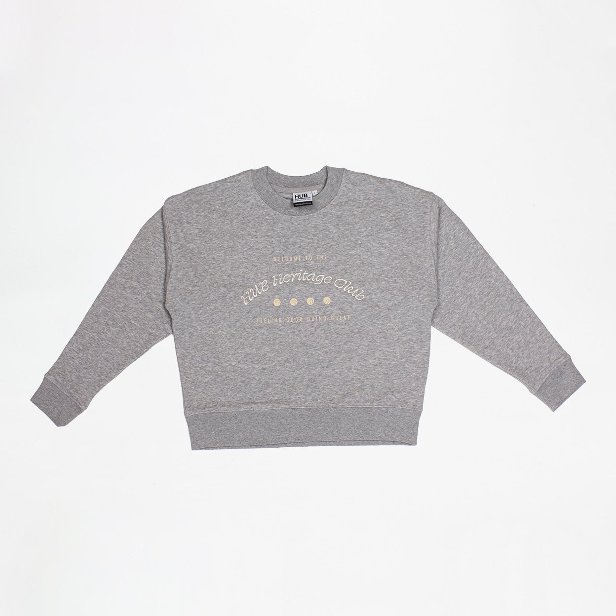 HUB Hhc Cropped Crew | Grey/Off White | Uniseks